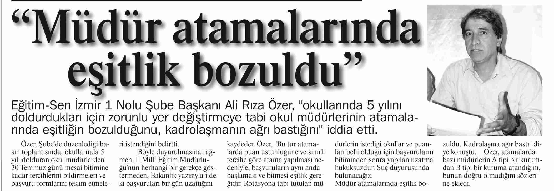 Müdür Atamalarında Eşitlik Bozuldu - Ege Telgraf