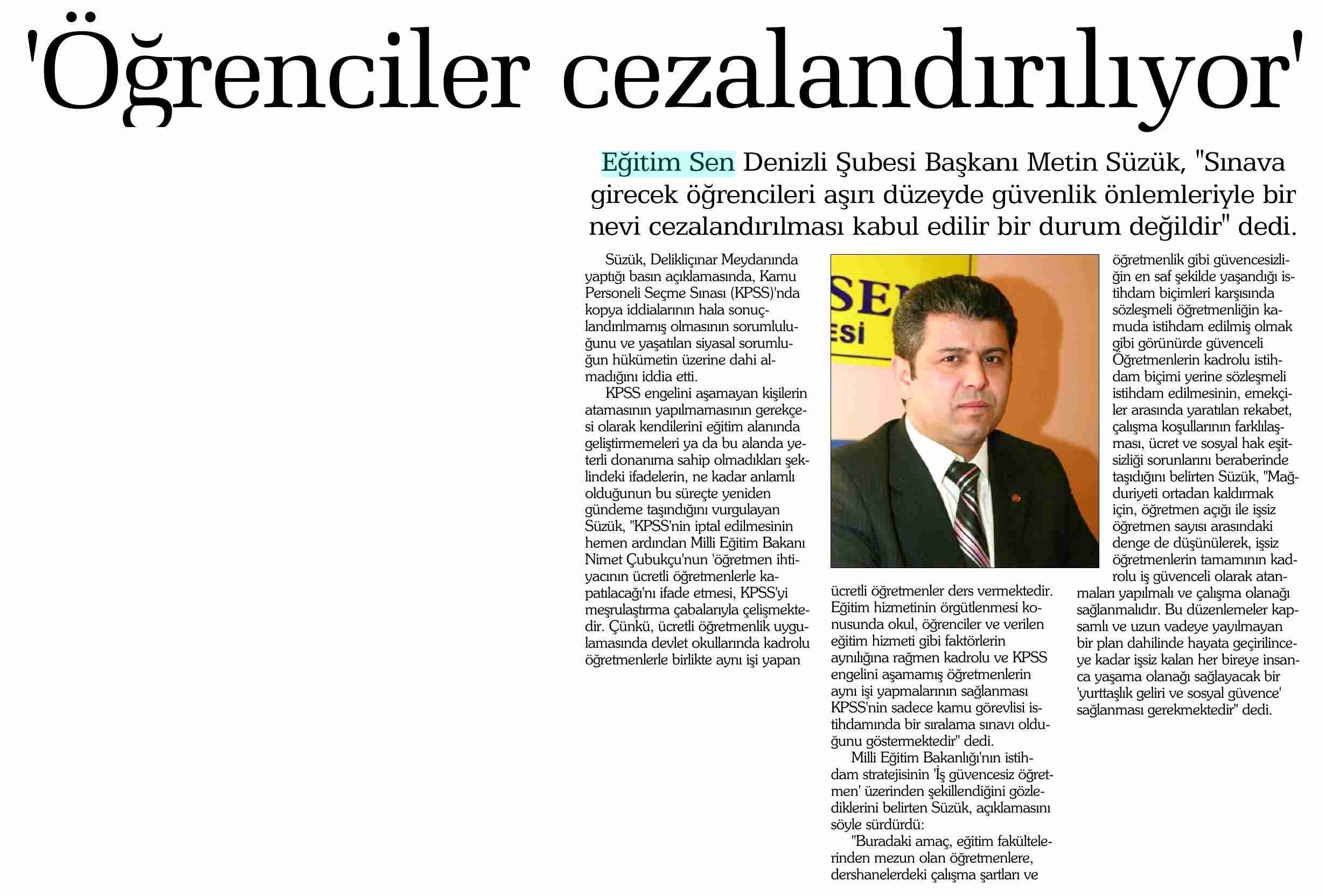 Öğrenciler Cezalandırılıyor - Hizmet