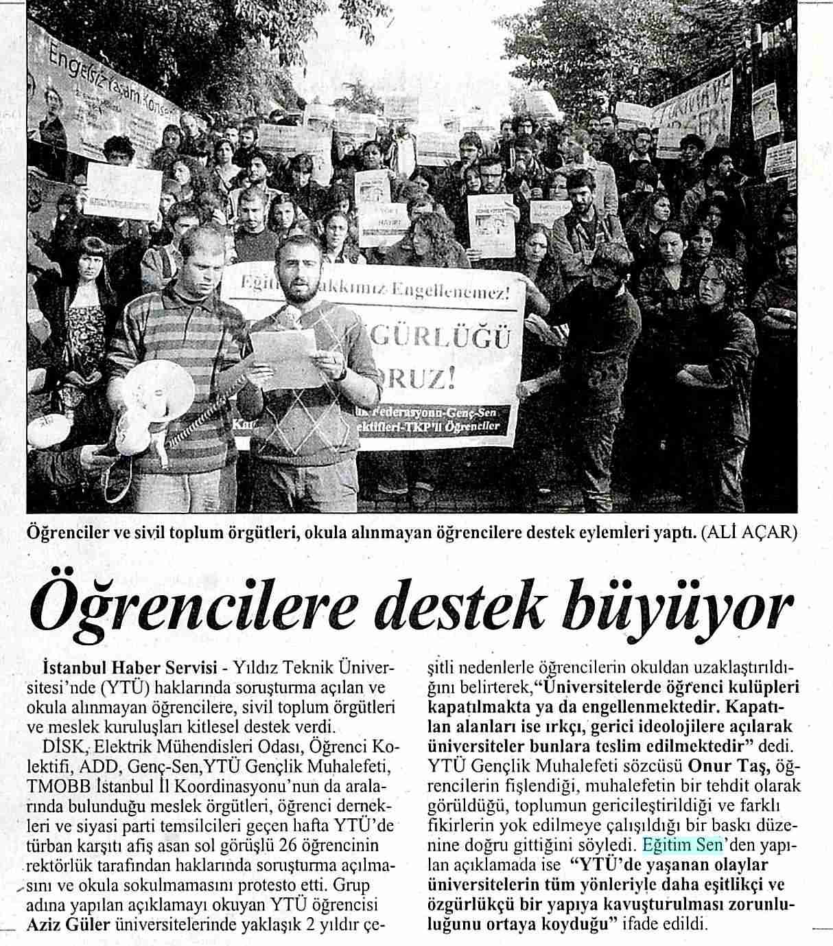 Öğrencilere Destek Büyüyor - Cumhuriyet