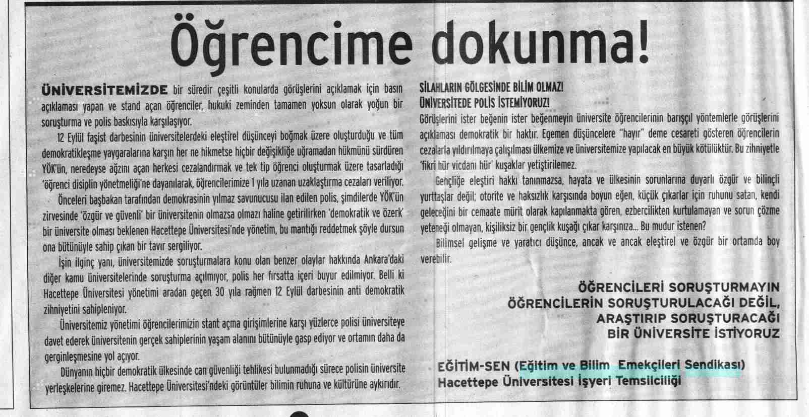 Öğrencime Dokunma - Birgün