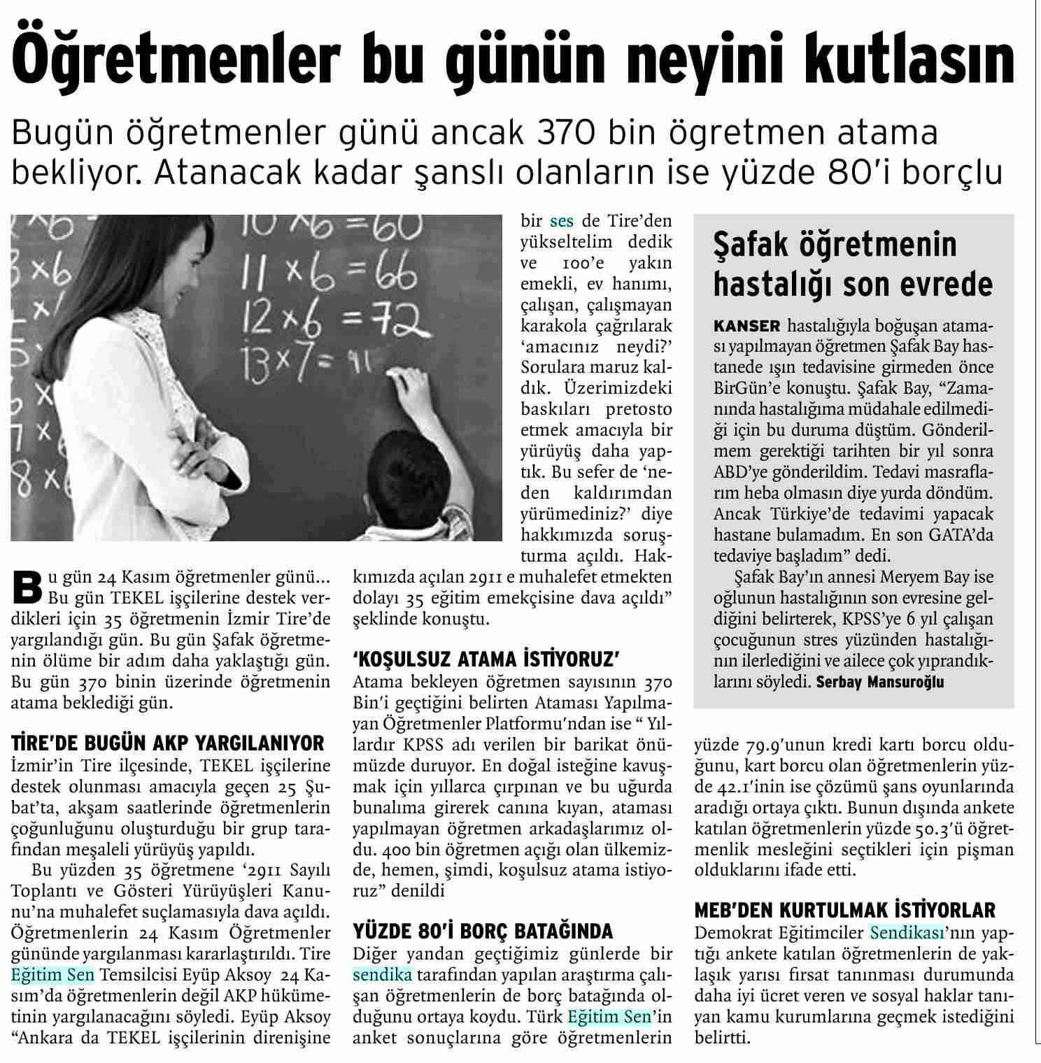 Öğretmenler Bu Günün Neyini Kutlasın - Birgün