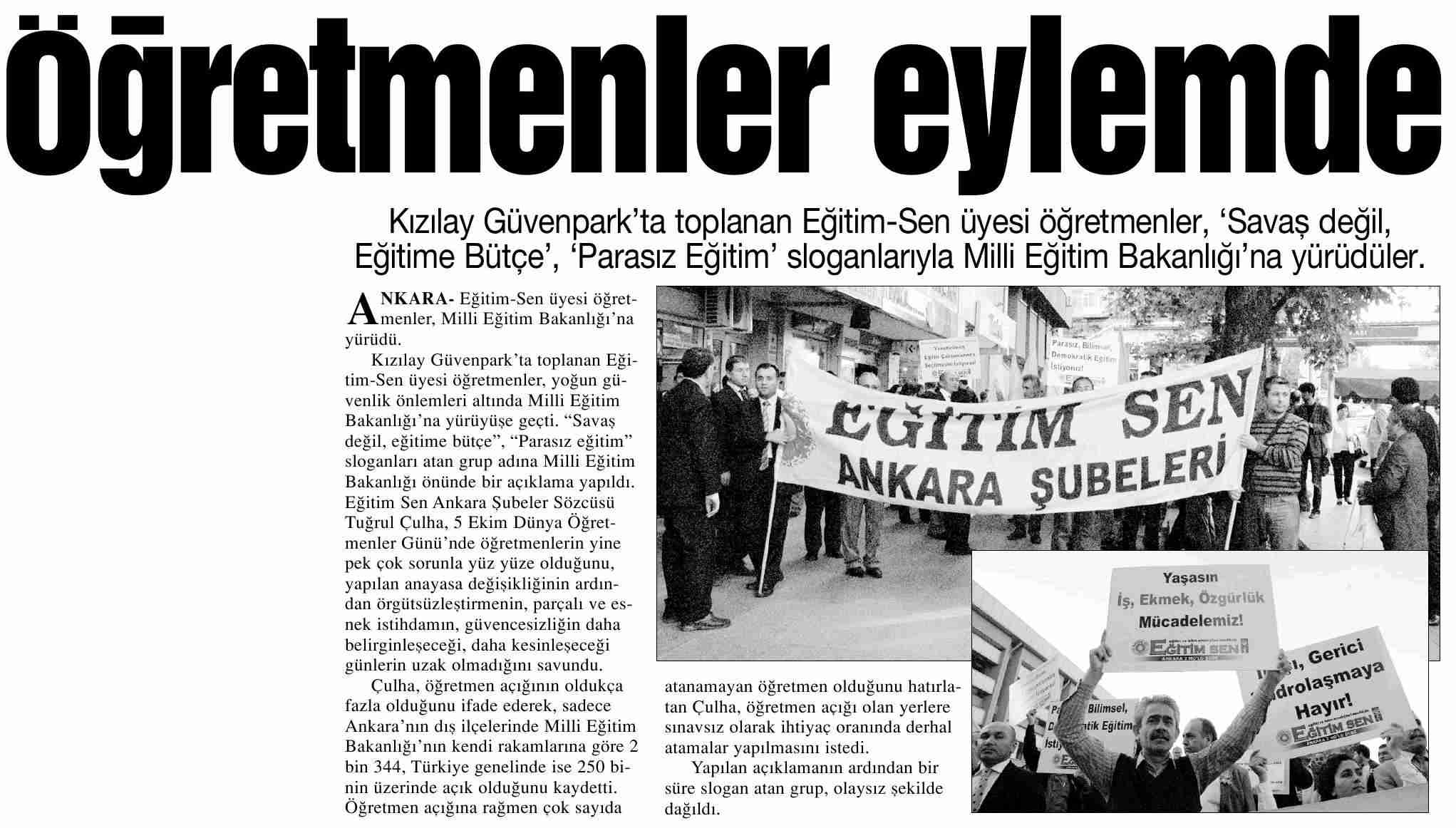 Öğretmenler Eylemde - Anayurt