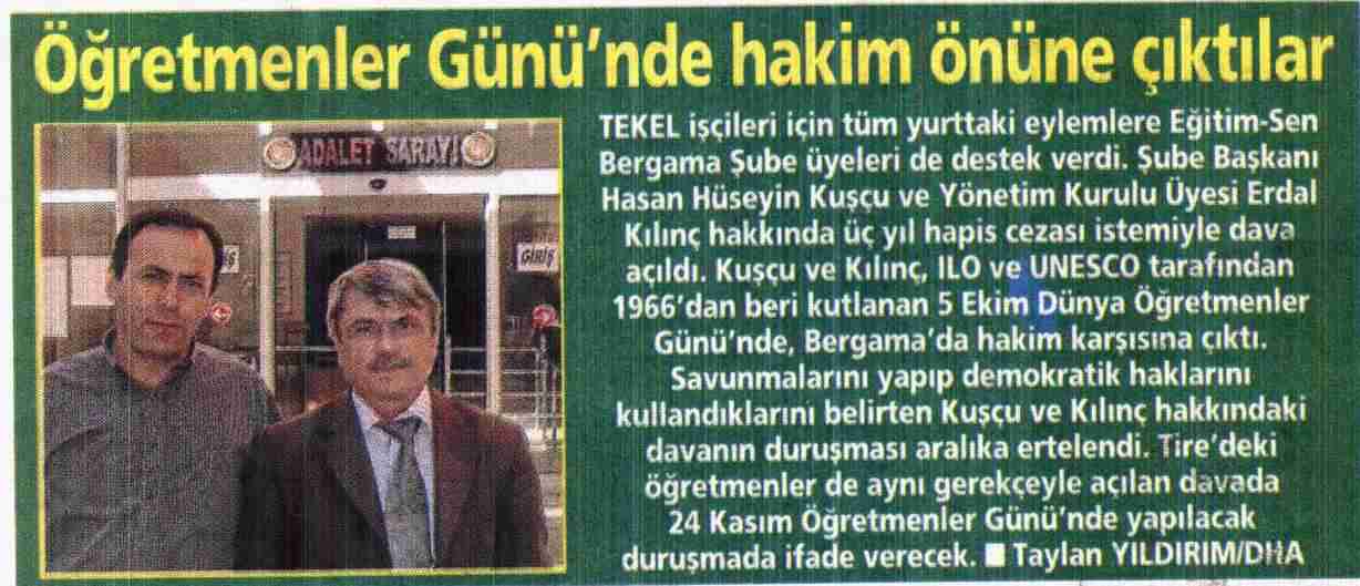 Öğretmenler Gününde Hakim Önüne Çıktılar - Posta Ege
