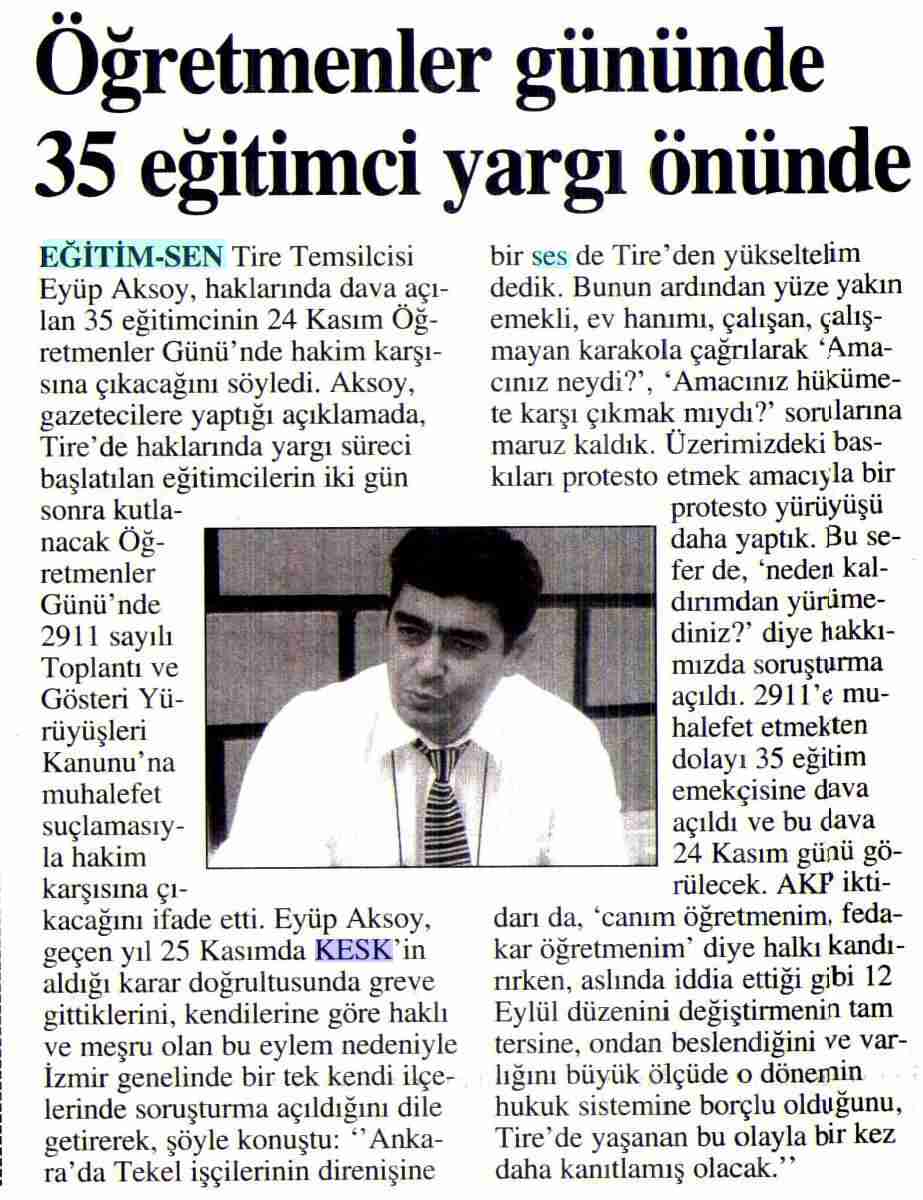 Öğretmenler Gününde Mahkemeye Çıkacaklar - Yenigün İzmir