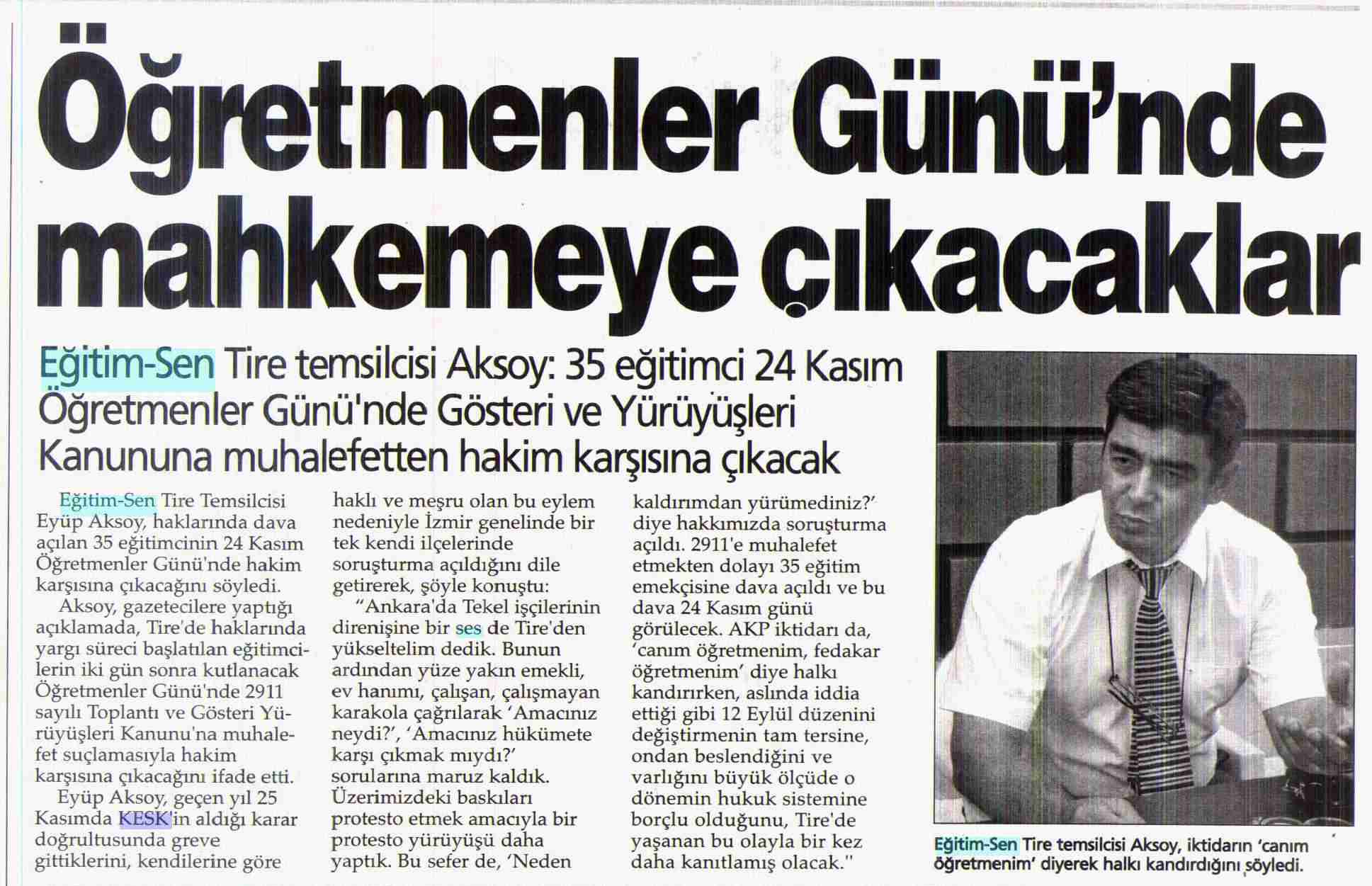 Öğretmenler Gününde Mahkemeye Çıkacaklar - Yenigün İzmir