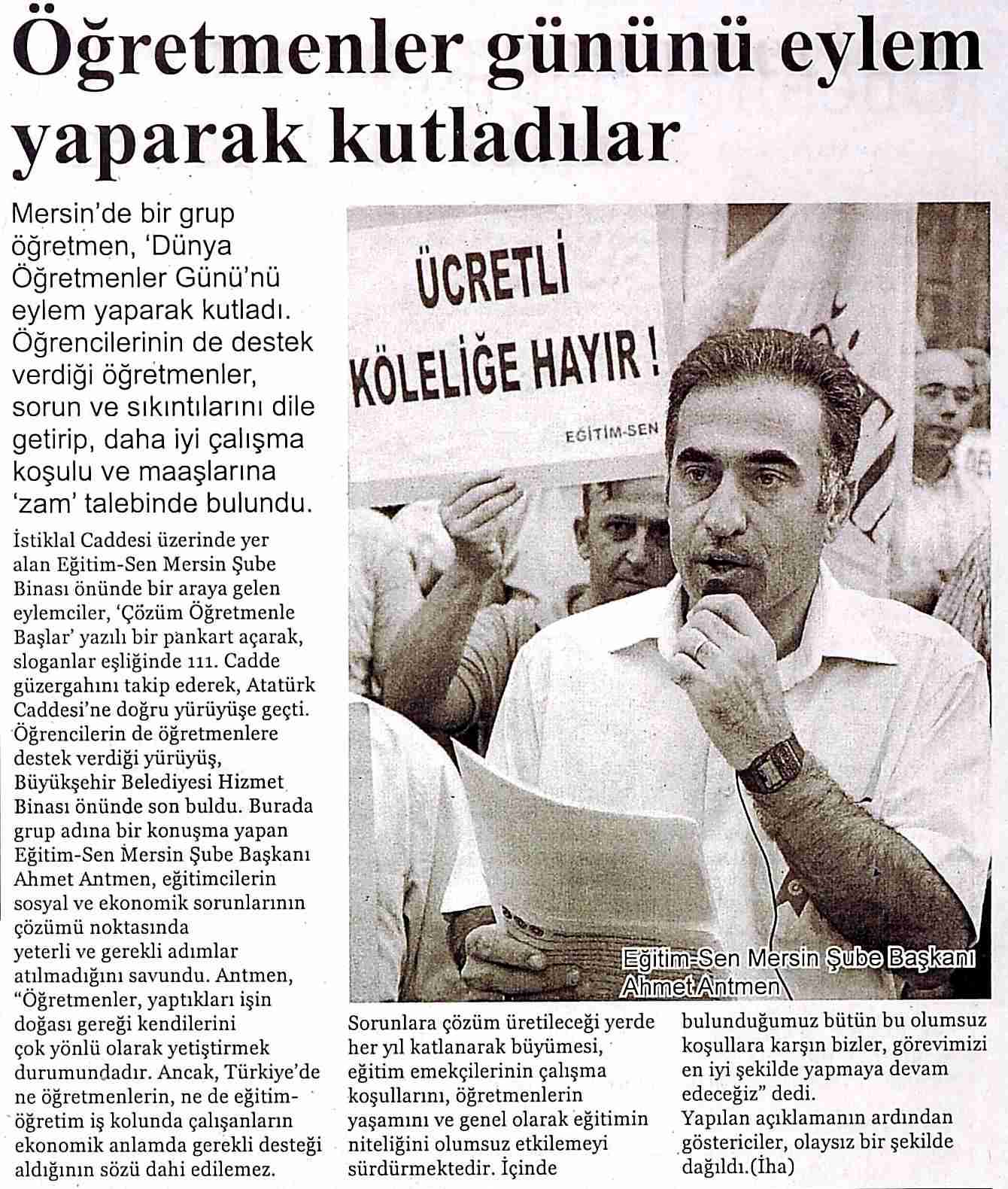 Öğretmenler Gününü Eylem Yaparak Kutladılar - Mersin Çukurova