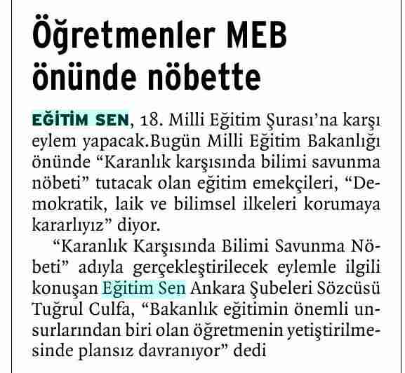 Öğretmenler MEB Önünde Nöbette - Birgün