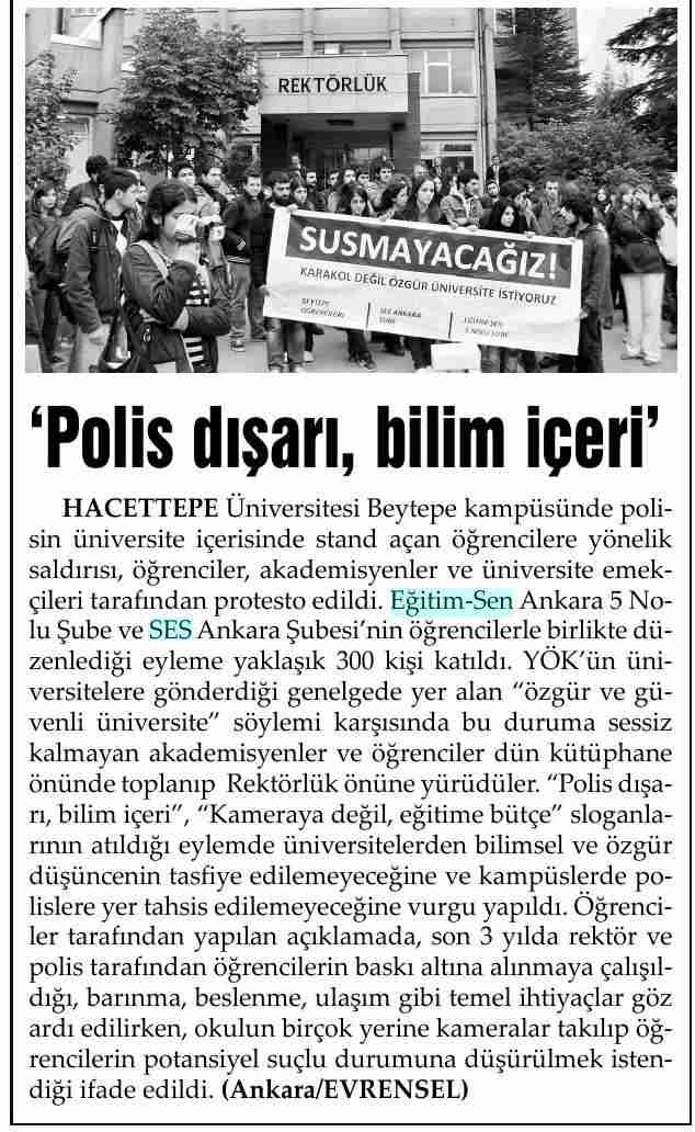 Polis Dışarı Bilim İçeri - Evrensel