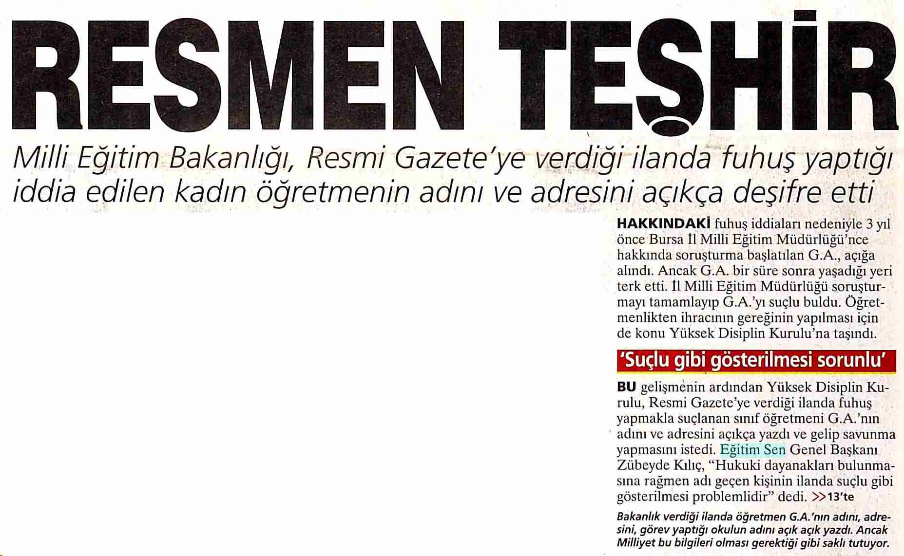 Resmen Teşhir - Milliyet