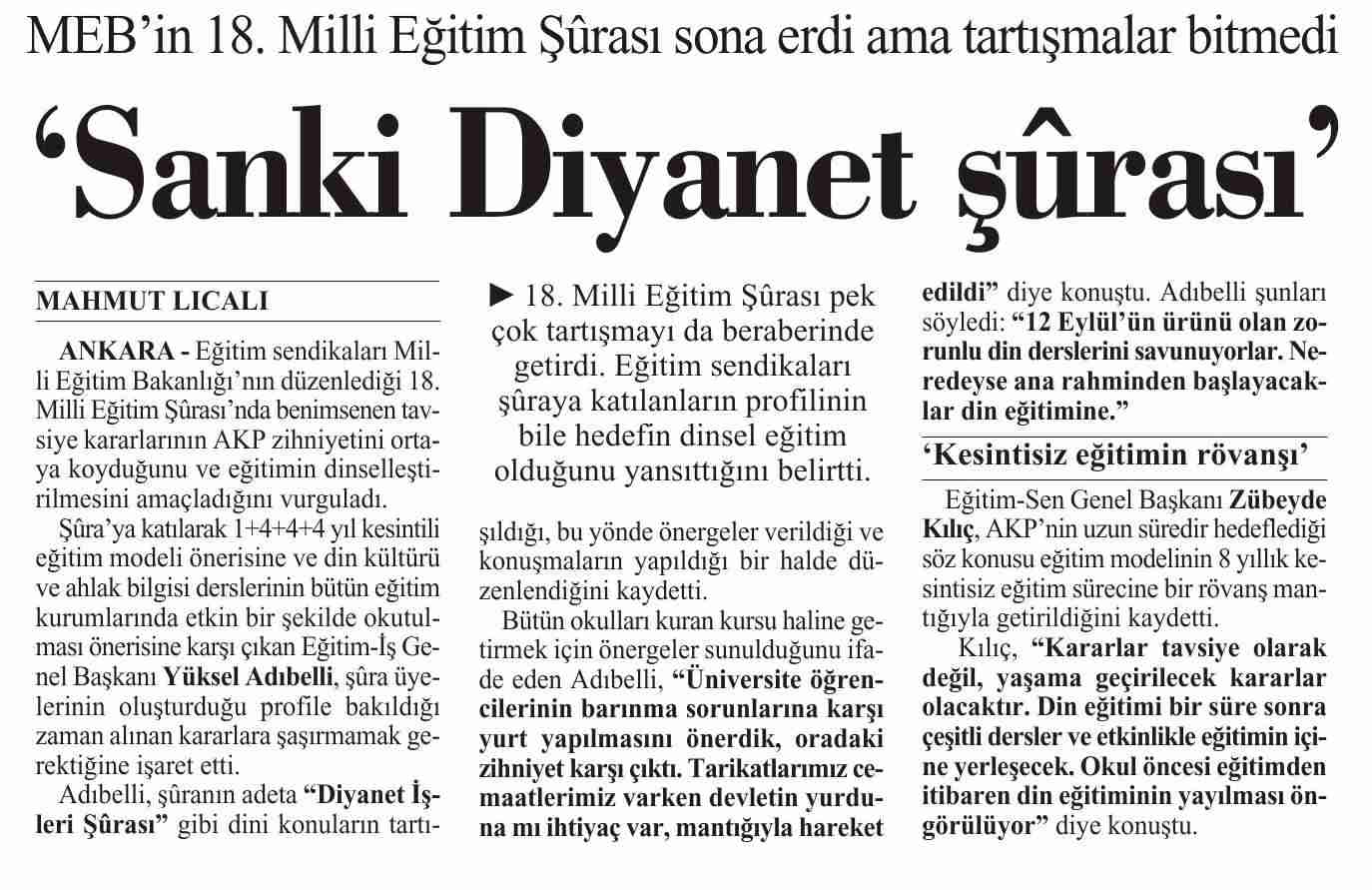 Sanki Diyanet Şurası_2 - Cumhuriyet
