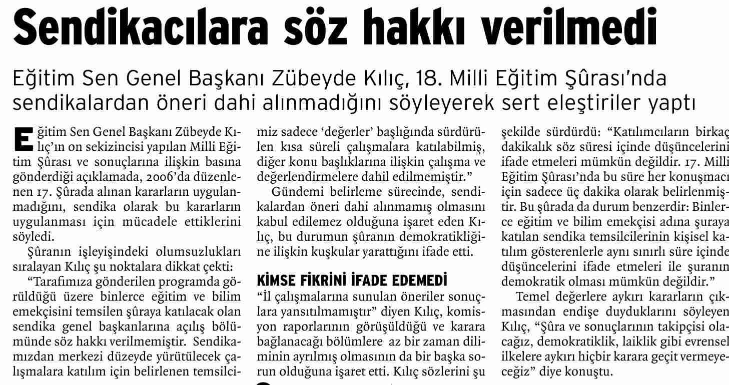 Sendikacılara Söz Hakkı Verilmedi - Birgün