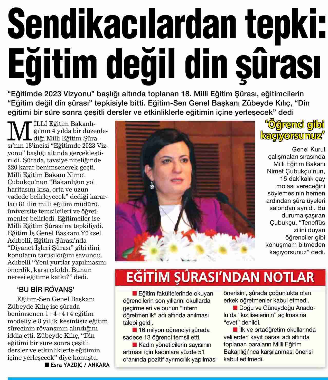 Sendikacılardan Tepki Eğitim Değil Din Şürası - Habertürk