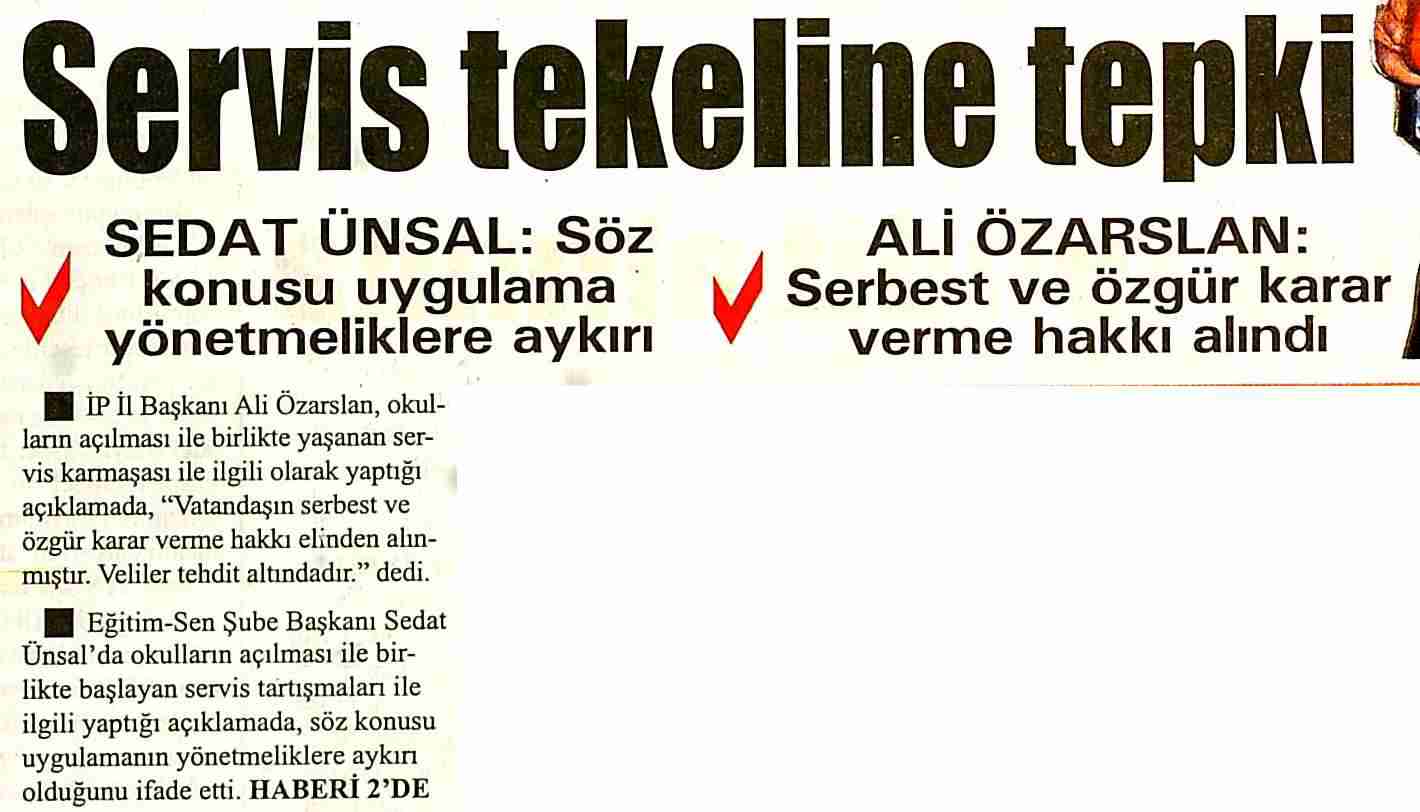 Servis Tekeline Tepki - Kayseri Haber