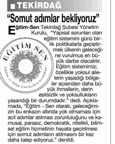 Somut Adımlar Bekliyoruz - Anayurt