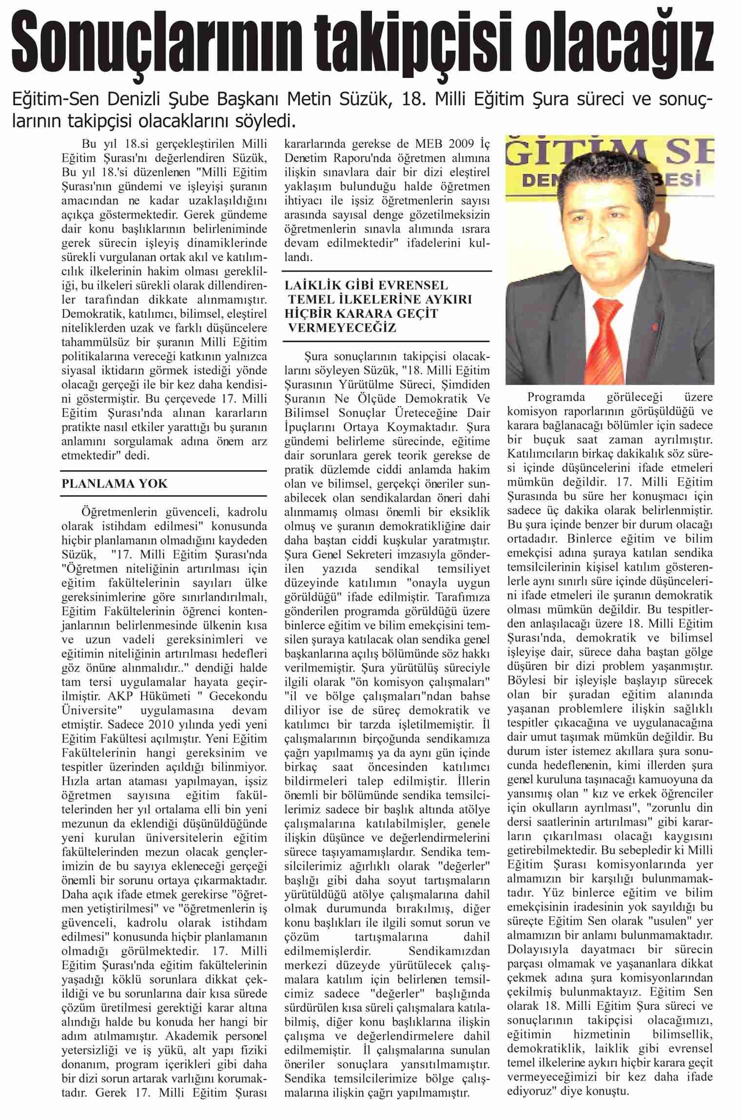 Sonuçların Takipçisi Olacağız - Kulvar