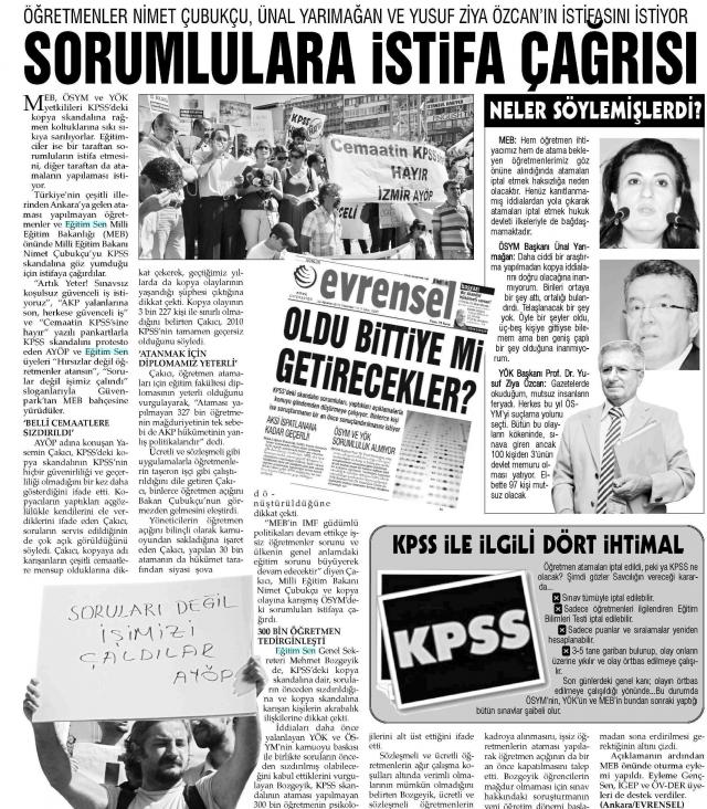 Sorumlulara İstifa Çağrısı