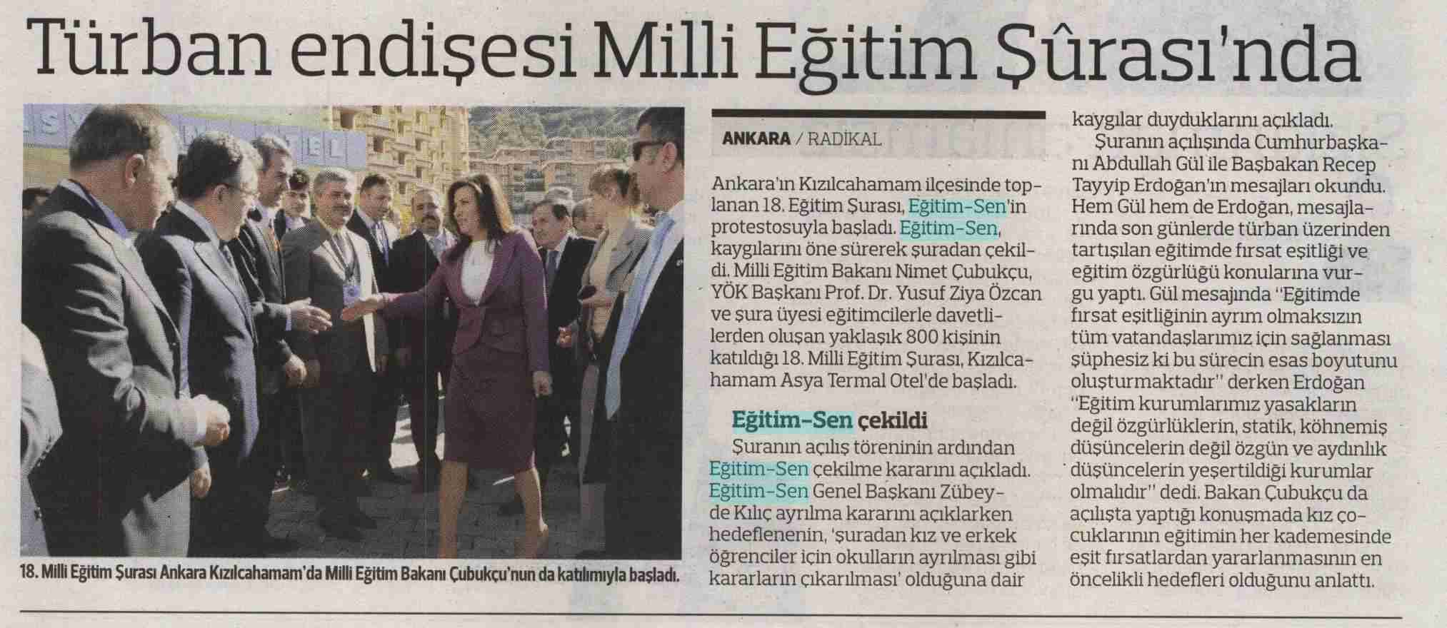 Türban Endişesi Milli Eğitim Şurasında - Radikal