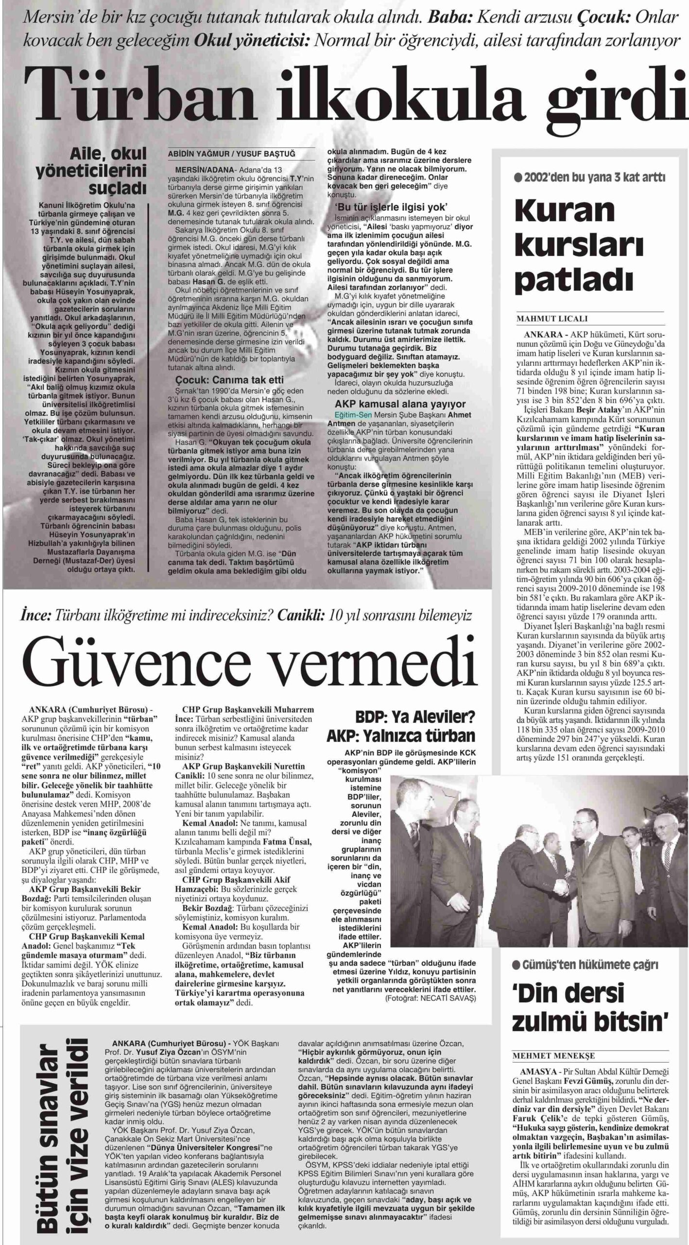 Türban İlkokula Girdi - Cumhuriyet
