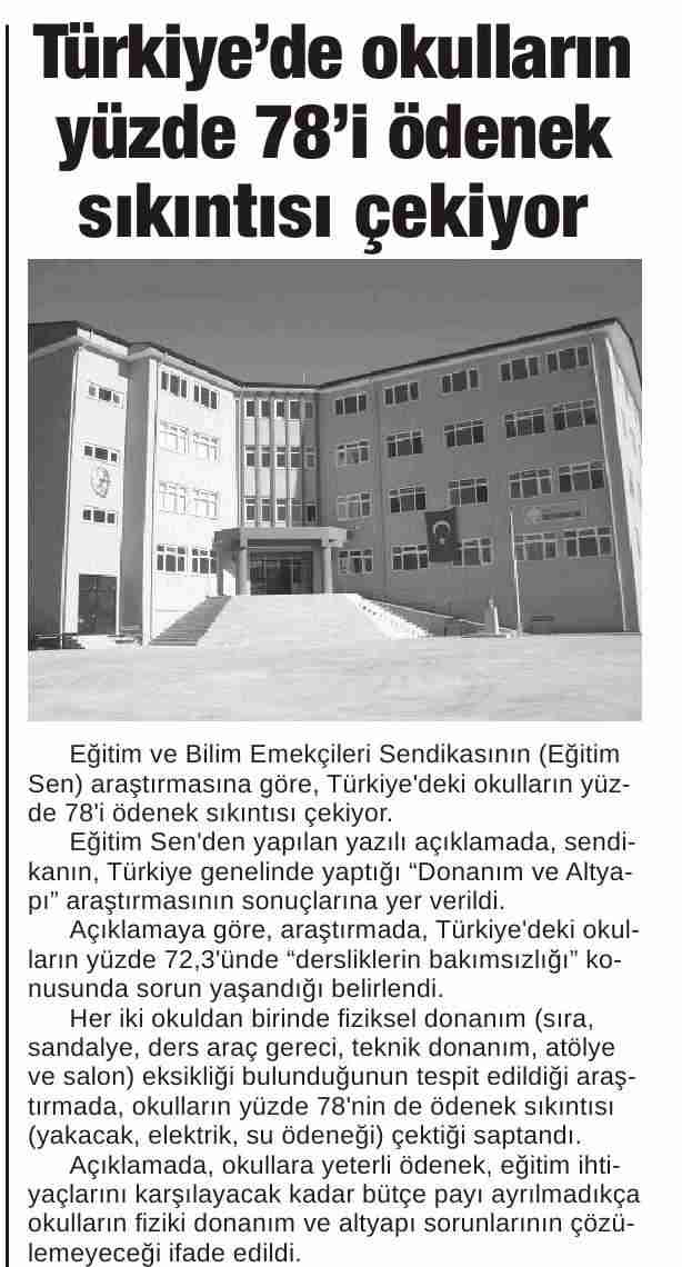 Türkiye'de Okulların Yüzde 78'i Ödenek Sıkıntısı Çekiyor - Gündem Ankara
