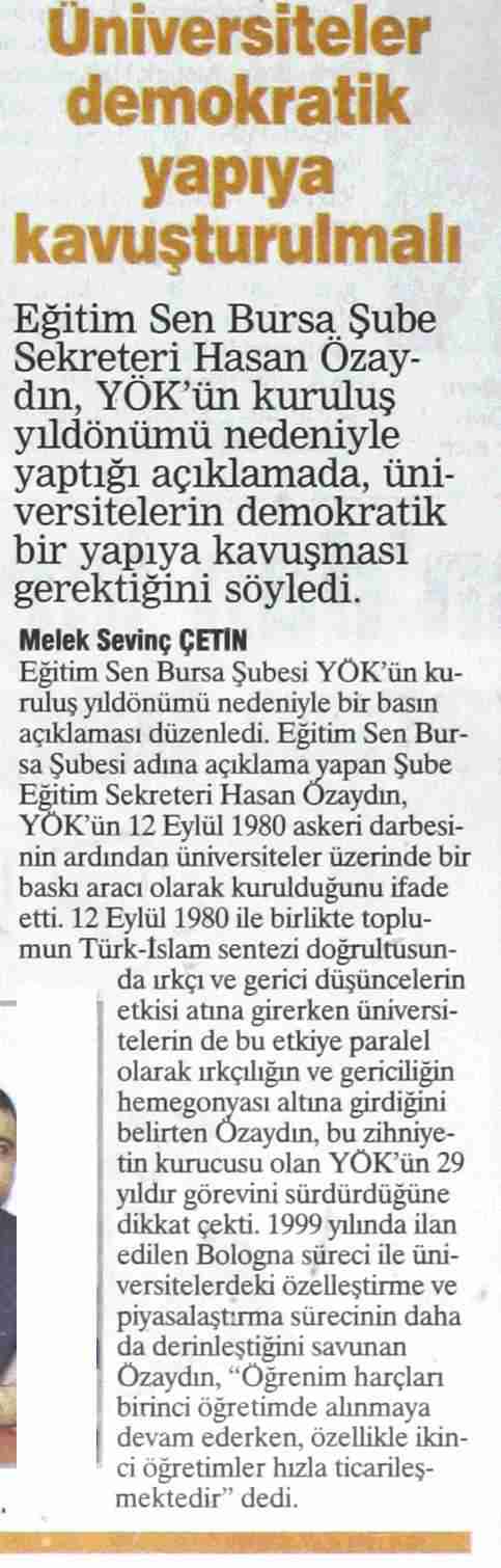 Üniversiteler Demokratik Yapıya Kavuşturulmalı - Kent