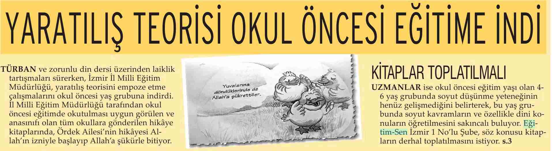 Yaratılış Teorisi Okul Öncesi Eğitime İndi - Evrensel