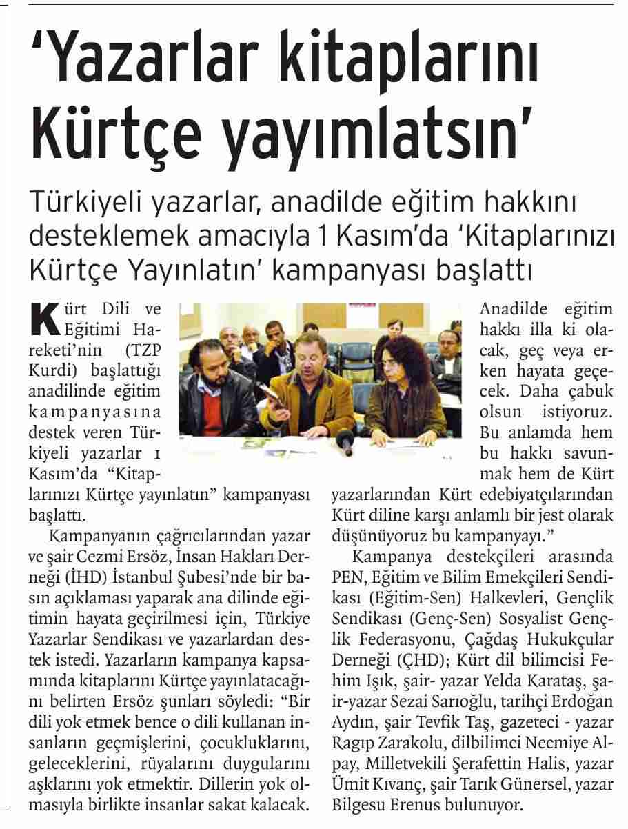Yazarlar Kitaplarını Kürtçe Yayınlatsın - Birgün