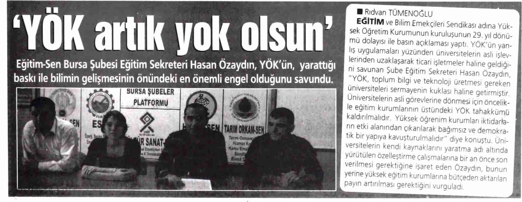 YÖK Artık Yok Olsun - Bursa Meydan