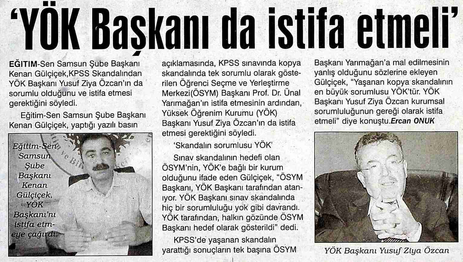 YÖK Başkanı da İstifa Etmeli - Halk