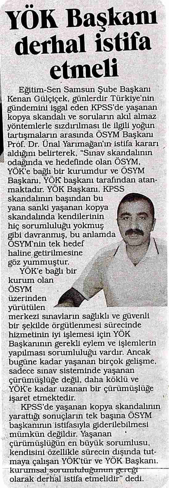 YÖK Başkanı Derhal İstifa Etmeli - Olay