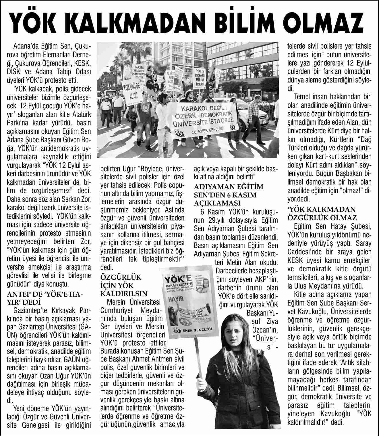 YÖK Kalkmadan Bilim Olmaz - Evrensel