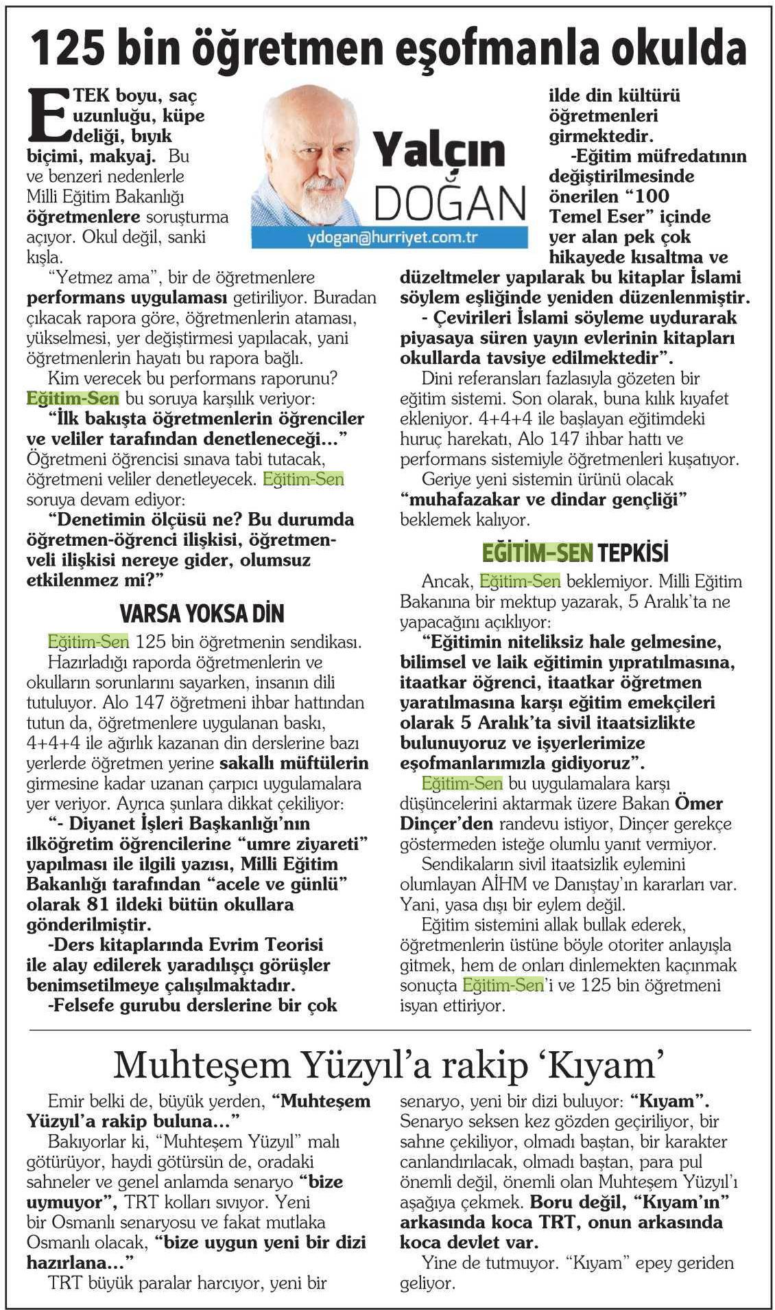 125 Bin Öğretmen Eşofmanla Okulda - Yalçın Doğan