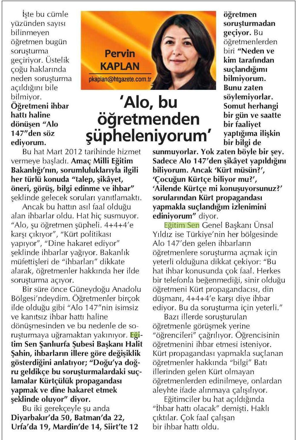 'Alo, Bu Öğretmenden Şüpheleniyorum' - Haber Türk