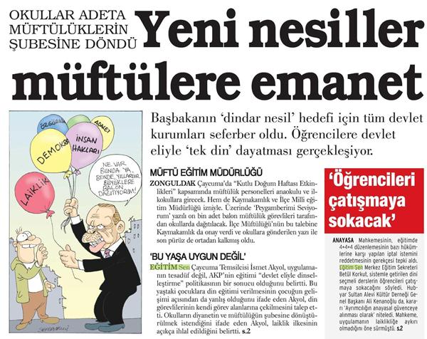 7 Haziran (Yarın)'da İşlenecek Laiklik Dersi Metni