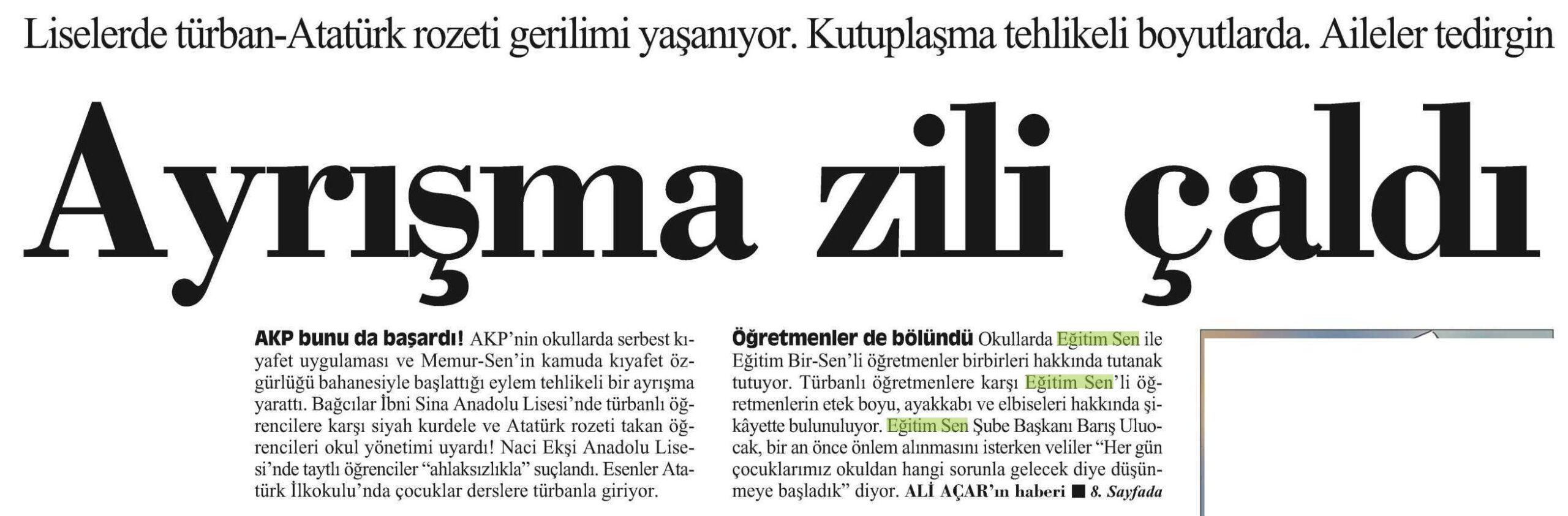 Ayrışma Zili Çaldı - Cumhuriyet