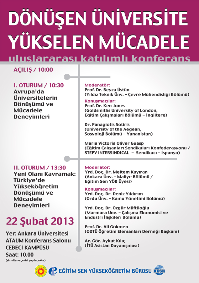 "Dönüşen Üniversite Yükselen Mücadele" Konferansı Yarın!