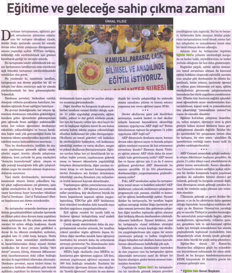 Eğitime ve Geleceğe Sahip Çıkma Zamanı!