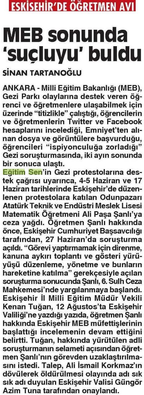MEB Suçluyu Buldu - Cumhuriyet