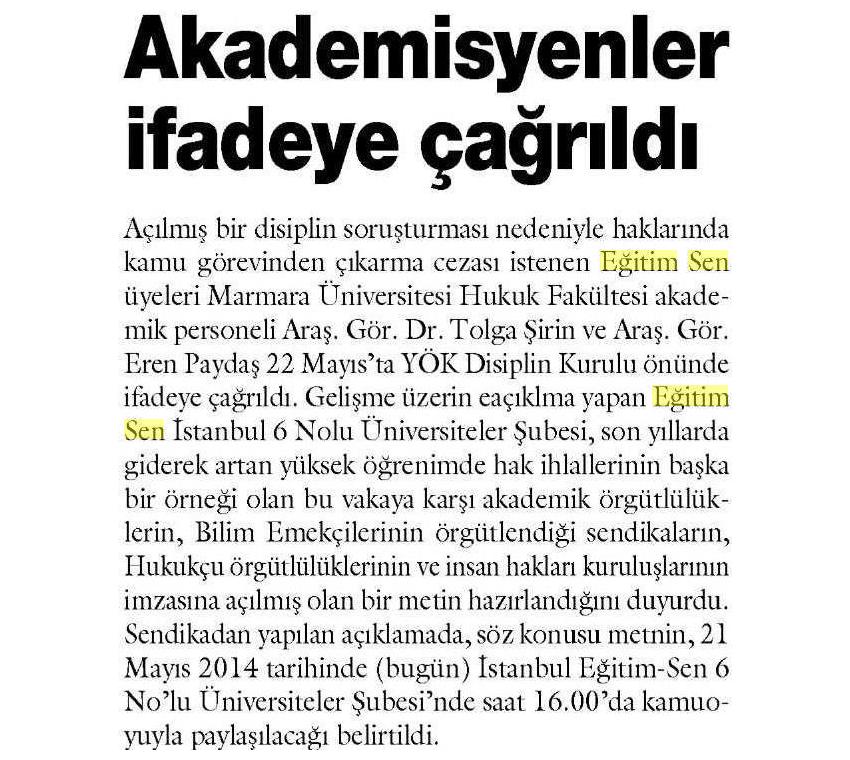 Akademisyenler İfadeye Çağrıldı - Sol
