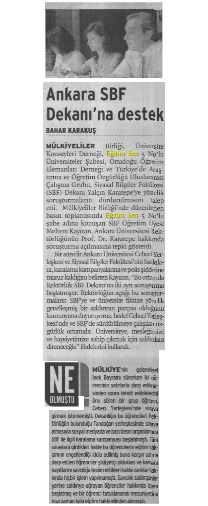 Ankara SBF Dekanına Destek - Birgün