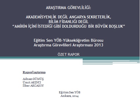 Araştırma Görevlileri Araştırması Özet Raporu Kamuoyuyla Paylaşıldı
