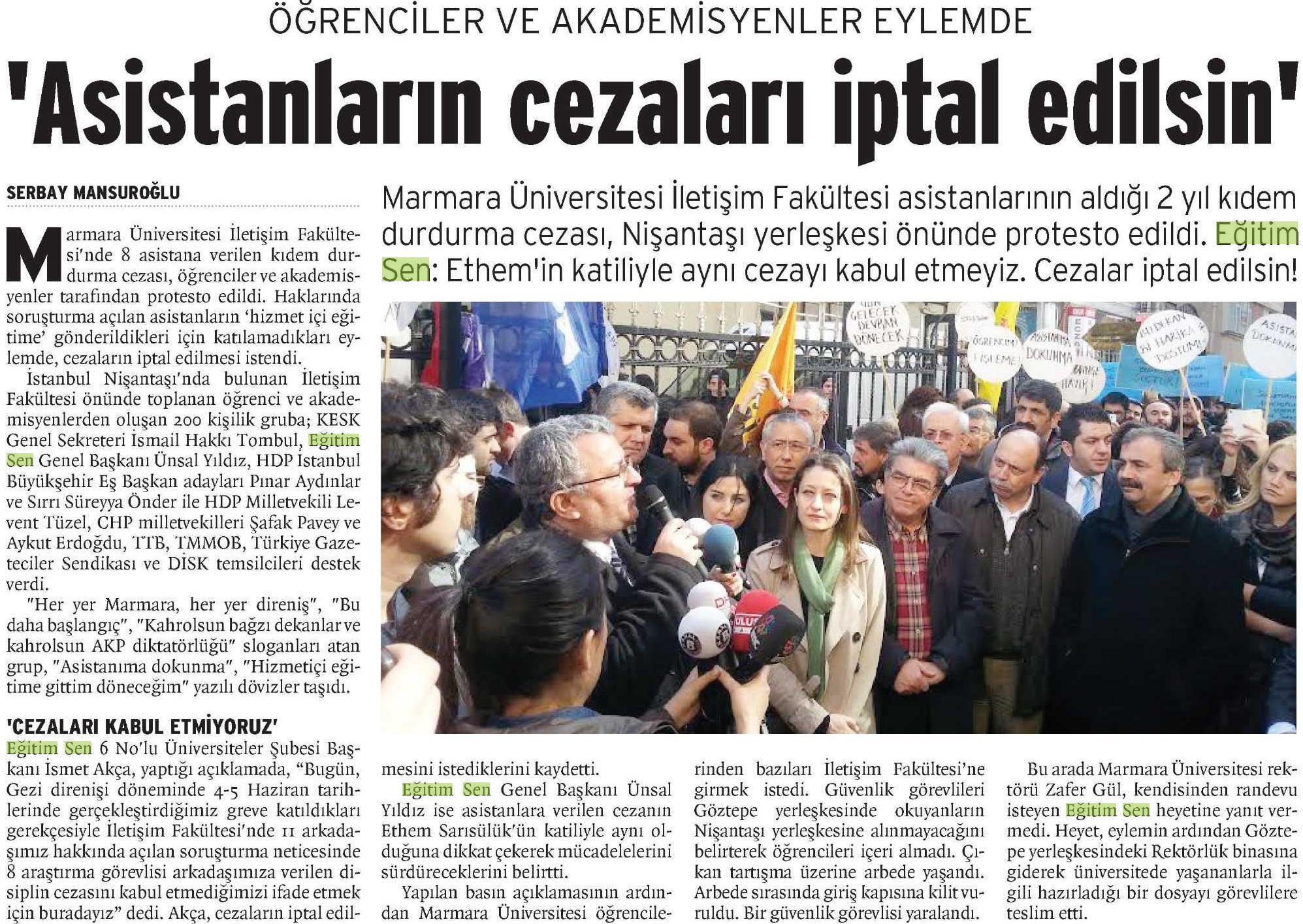 Asistanların Cezaları İptal Edilsin - Birgün