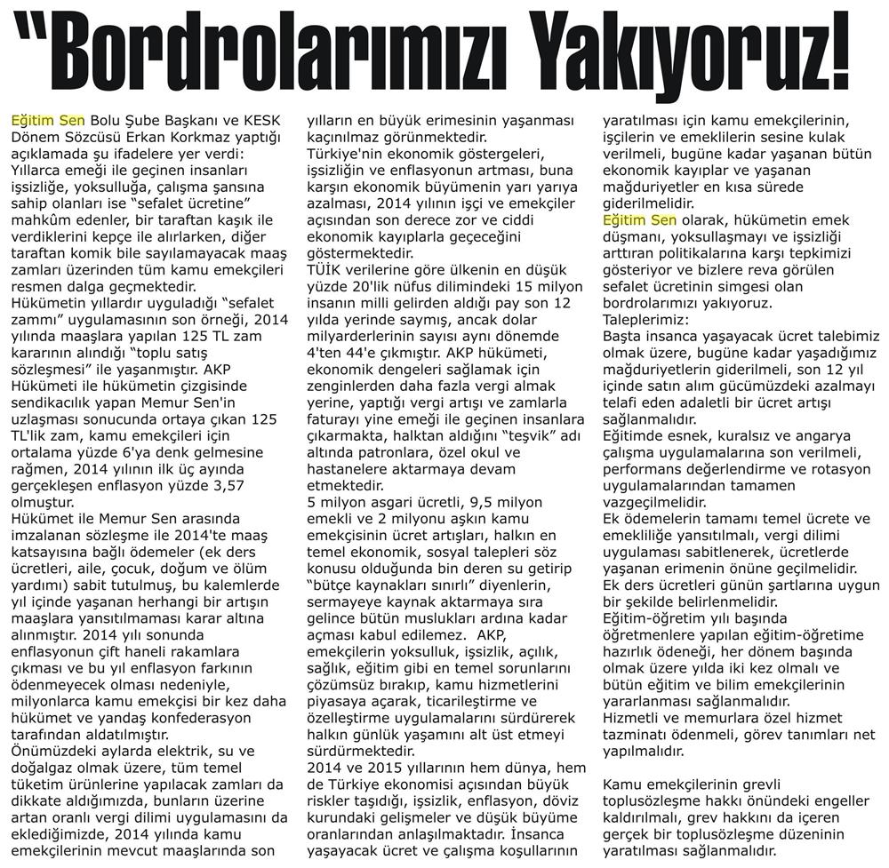 Bordrolarımızı Yakıyoruz - Bolu Köroğlu