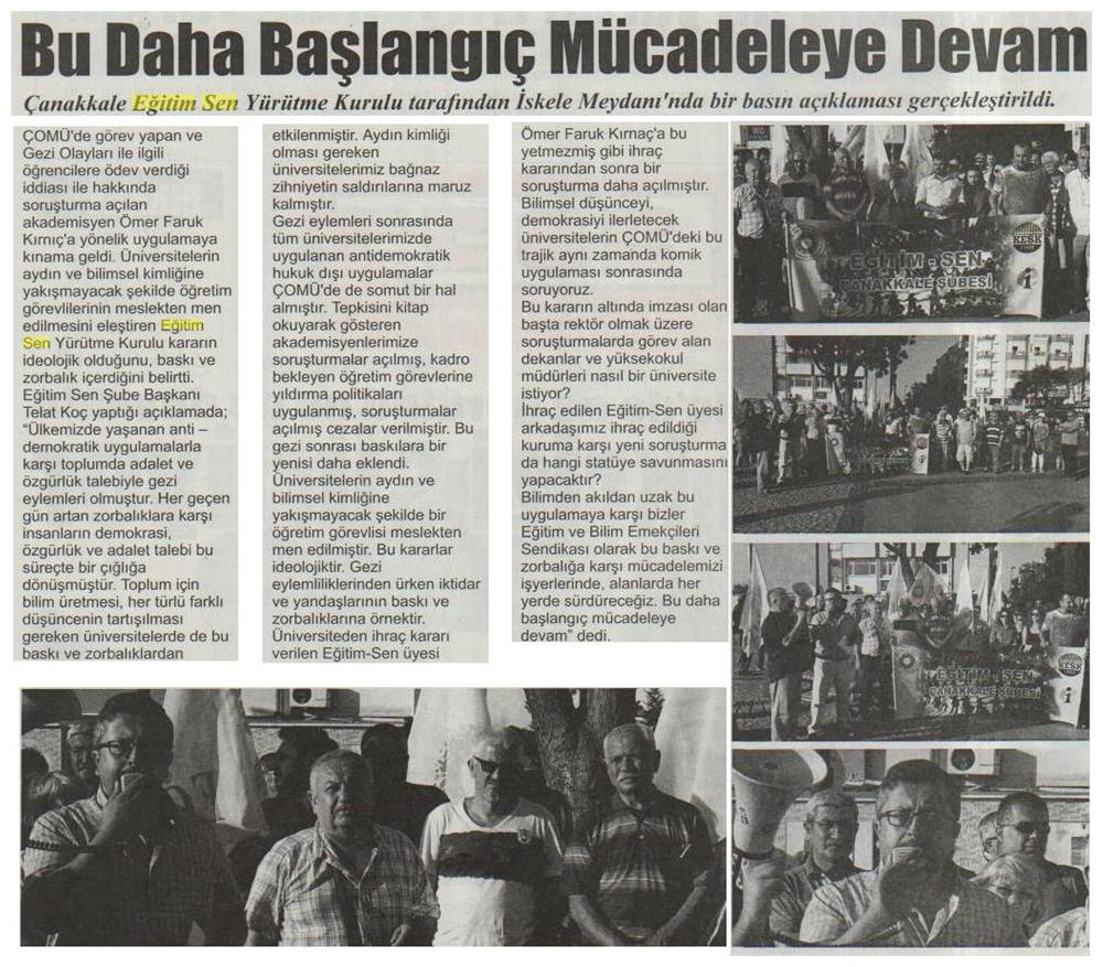 Bu Daha Başlangıç Mücadeleye Devam - Çanakkale Hedef Gazetesi