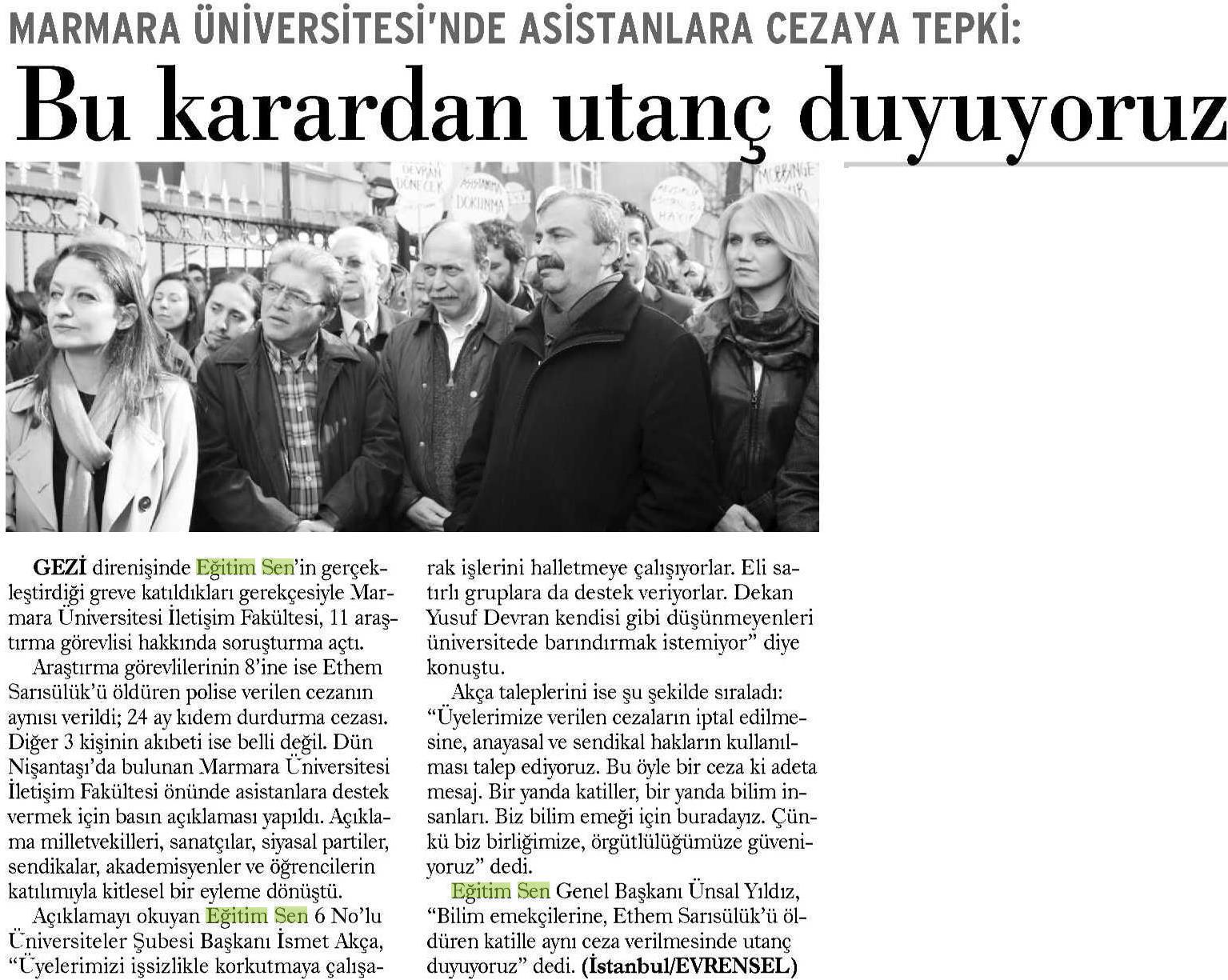 Bu Karardan Utanç Duyuyoruz - Evrensel
