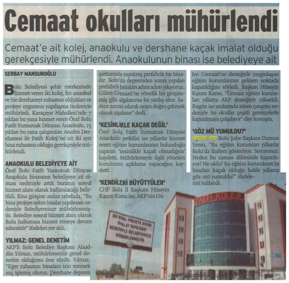 Cemaat Okulları Mühürlendi - Birgün