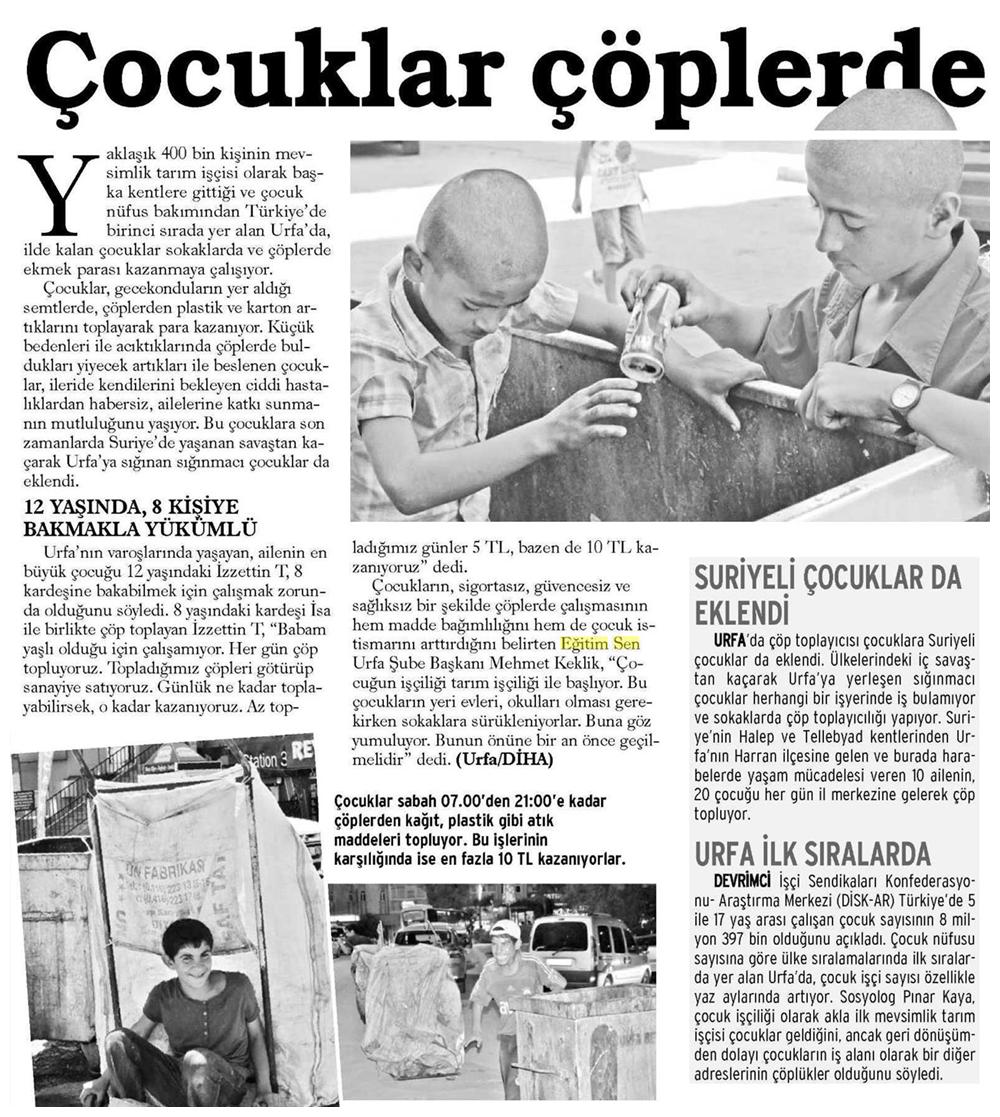 Çocuklar Çöplerce - Evrensel