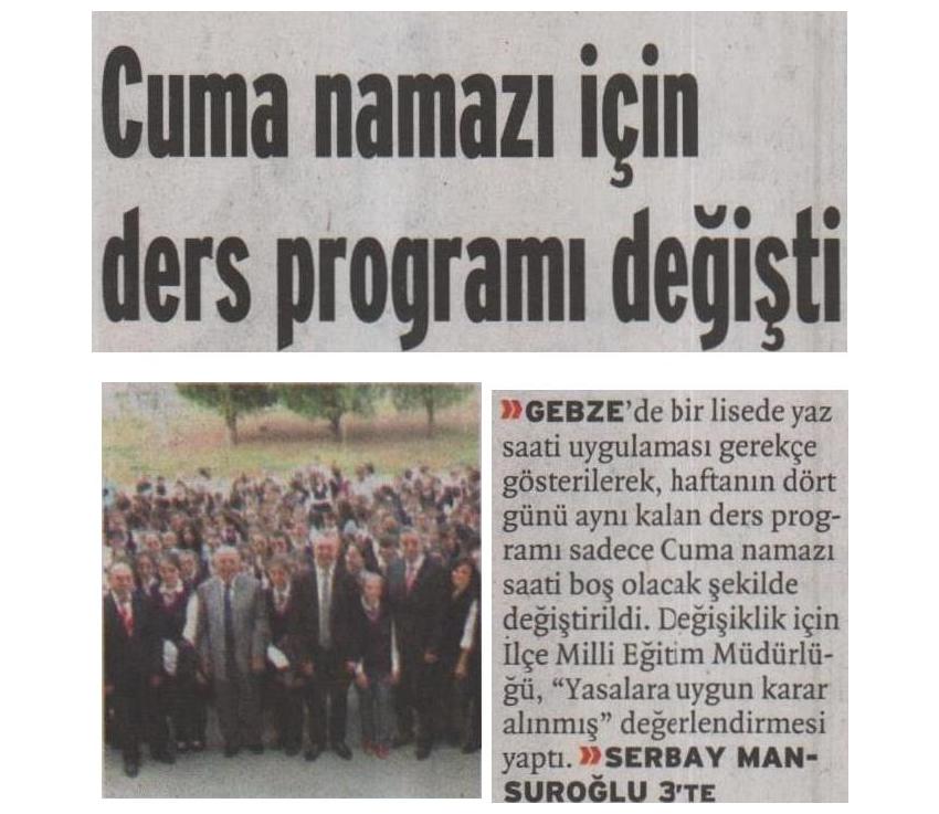 Cuma Namazı İçin Ders Programı Değişti - Birgün