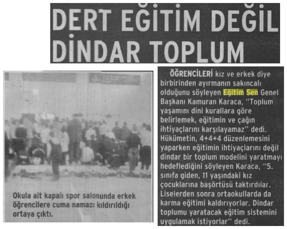 Dert Eğitim Değil Dindar Toplum - Evrensel