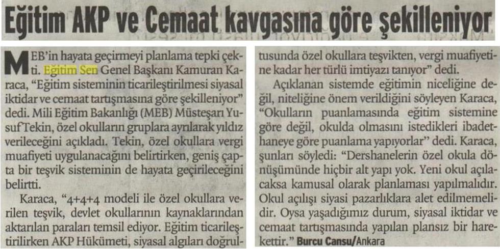 Eğitim AKP ve Cemaat Kavgasına Göre Şekilleniyor - Birgün