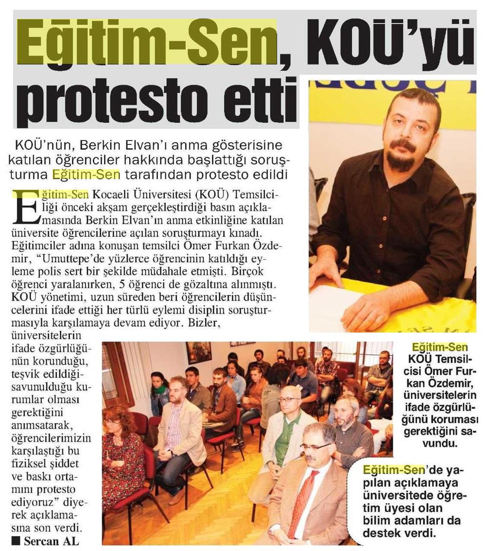 Eğitim Sen, KOÜ'yü Protesto Etti - Bizim Kocaeli
